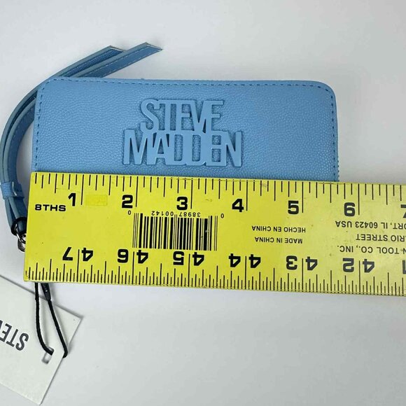 Steve Madden BJESS Caviar Wallet – Blue | NWT | Compact Zip-Around - Picture 7 of 8